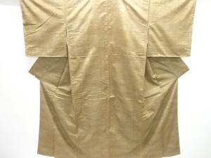 未使用品　雨縞模様織り出し手織り紬着物